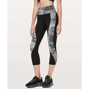 Lululemon Women's Sweat & Repeat Crop 21 Serigraph Starlight Black Multi 6